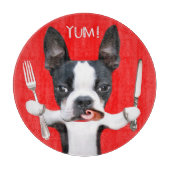 Mirabellen-Schneidebrett Bostons Terrier Schneidebrett (Vorderseite)