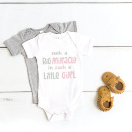"Miracle Baby" Kleines Girl One Stück Pink Baby Strampler