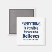Miracle Bible Verse Christlich Faith Navy Blue Magnet (Vorderseite/Rückseite)