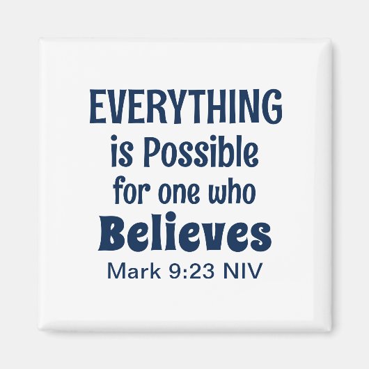 Miracle Bible Verse Christlich Faith Navy Blue Magnet (Vorne)