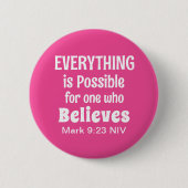 Miracle Bible Verse Christlich Faith Pink Button (Vorderseite)