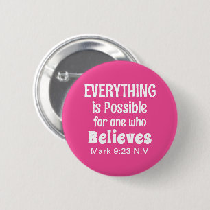 Miracle Bible Verse Christlich Faith Pink Button