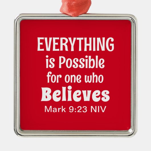 Miracle Bible Verse Christlich Faith Red Ornament Aus Metall (Vorne)