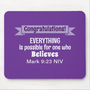 Miracle Bible Verse Christlich Faith Royal Lila Mousepad