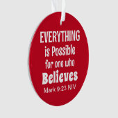 Miracle Bible Verse Christliche Glaube Rot und Wei Ornament (Vorderseite)