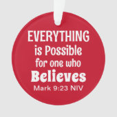 Miracle Bible Verse Christliche Glaube Rot und Wei Ornament (Vorderseite)