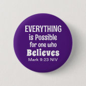 Miracle Bible Verse Christlicher Glaube Lila Button (Vorderseite)