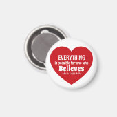 Miracle Bible Verse Red Heart Encouraging Believe Magnet (Vorderseite/Rückseite)