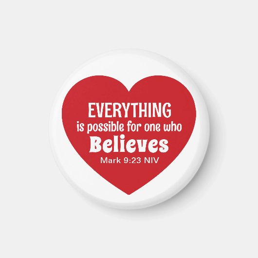 Miracle Bible Verse Red Heart Encouraging Believe Magnet (Vorne)