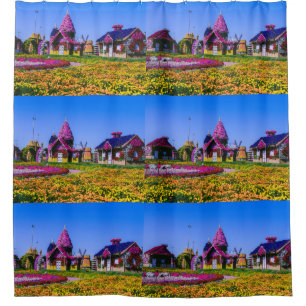 Miracle Garden, Blumenhäuser von Dubai Duschvorhang
