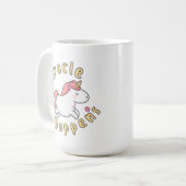 Miracle happens cute unicorn mug design kaffeetasse (Vorderseite Links)