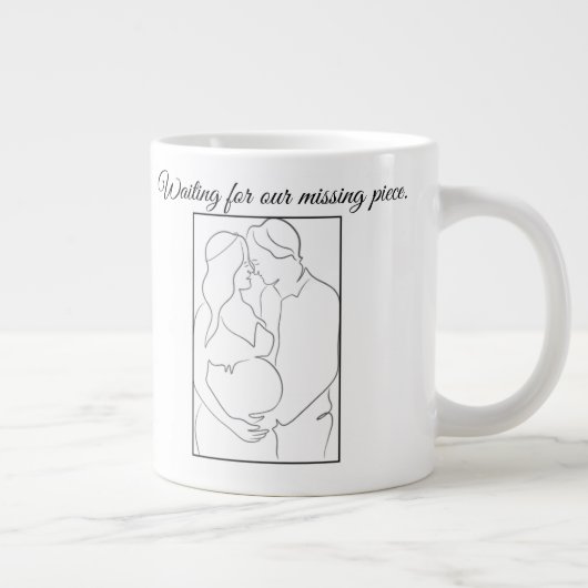 Miracle in Motion – Parents-to-Be Line Art Mug 🤍 Jumbo-Tasse (Rechts)