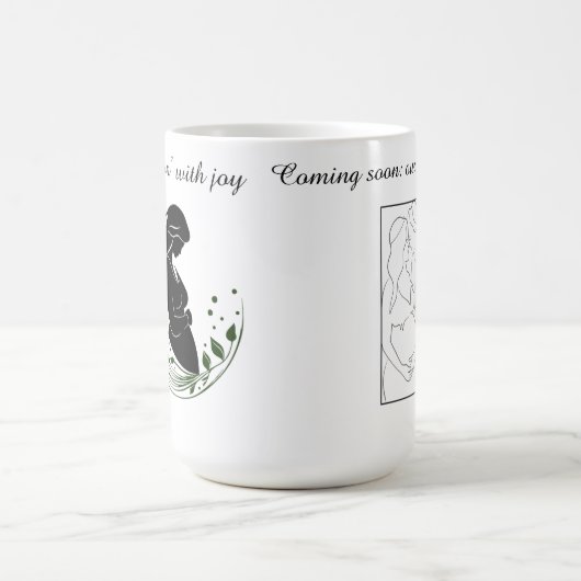 Miracle in Motion – Parents-to-Be Line Art Mug 🤍 Verwandlungstasse (Zentrum)