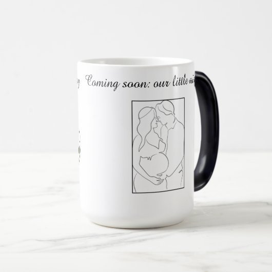 Miracle in Motion – Parents-to-Be Line Art Mug 🤍 Verwandlungstasse (VorderseiteRechts)