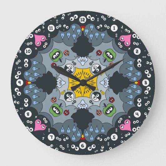 Miracle Mandala Clock Große Wanduhr (Vorderseite)