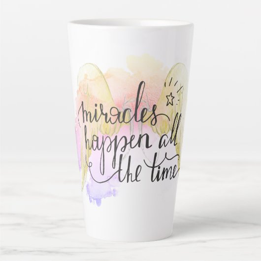 Miracles Happen Angel Wings Milchtasse (Vorderseite)