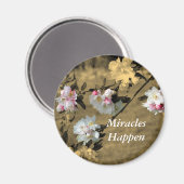 Miracles Happen Blume Motivierend Magnet (Vorderseite/Rückseite)