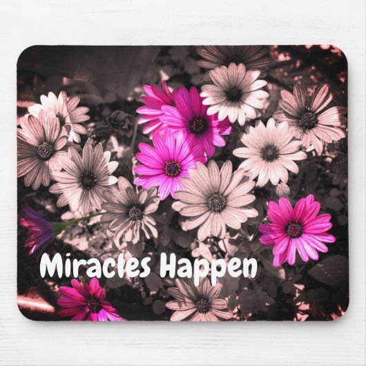 Miracles Happen Daisies Inspiration Mousepad (Vorne)