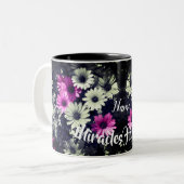 Miracles Happen Daisis Inspiration Personalisiert Zweifarbige Tasse (Vorderseite Links)