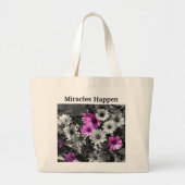 Miracles Happen Daisis Inspiration Tote Bag Jumbo Stoffbeutel (Vorne)