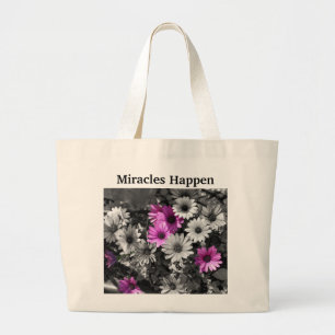 Miracles Happen Daisis Inspiration Tote Bag Jumbo Stoffbeutel