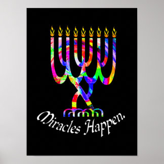 Miracles Happen Menorah Poster