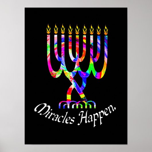 Miracles Happen Menorah Poster (Vorne)