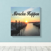 MIRACLES HAPPEN SUNSET FOTO DESIGN LEINWANDDRUCK (Insitu (Holzboden))
