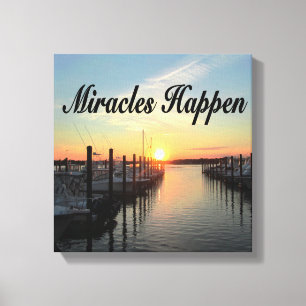 MIRACLES HAPPEN SUNSET FOTO DESIGN LEINWANDDRUCK