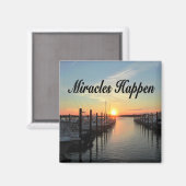 MIRACLES HAPPEN SUNSET FOTO DESIGN MAGNET (Vorderseite/Rückseite)