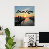 MIRACLES HAPPEN SUNSET FOTO DESIGN POSTER (Heimbüro)