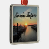 MIRACLES HAPPEN SUNSET FOTO DESIGN SILBERNES ORNAMENT (Rechts)