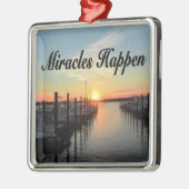 MIRACLES HAPPEN SUNSET FOTO DESIGN SILBERNES ORNAMENT (Links)