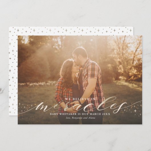 Miracles Imitate Gold Foil Schwangerschaft Ankündi Ankündigung (Vorne/Hinten)