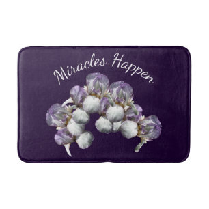 Miracles passieren Iris-Blume Inspiration Badematte