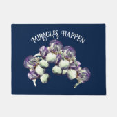 Miracles passieren Iris-Blume Inspiration Fußmatte (Vorderseite)