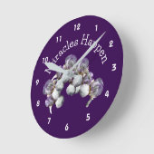 Miracles passieren Iris-Blume Inspiration Runde Wanduhr (Winkel)