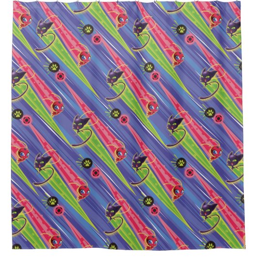 Miraculous Kwamis Tikki & Plagg Muster Duschvorhang (Vorderseite)