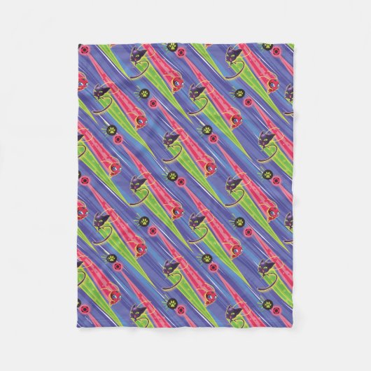 Miraculous Kwamis Tikki & Plagg Muster Fleecedecke (Vorderseite)