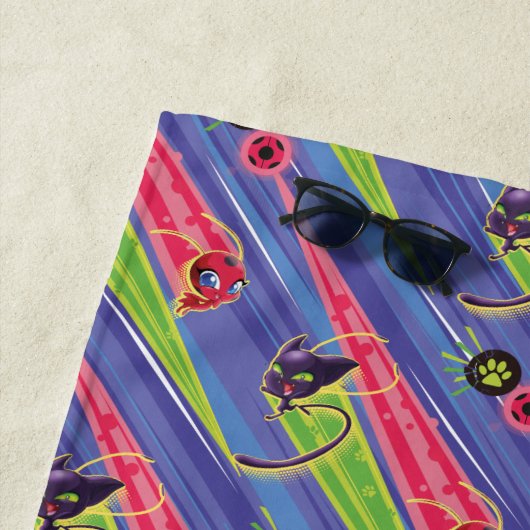 Miraculous Kwamis Tikki & Plagg Muster Strandtuch (Beispiel)