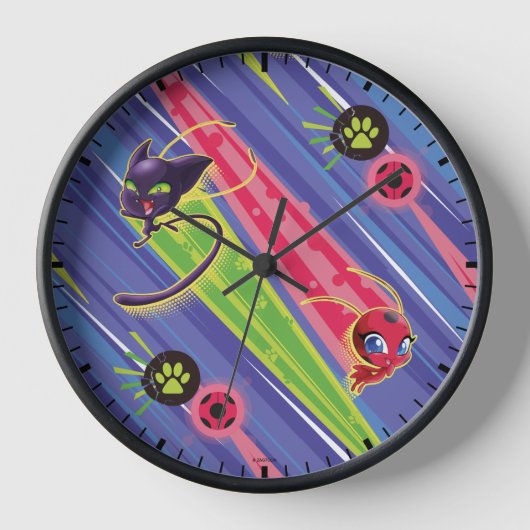 Miraculous Kwamis Tikki & Plagg Muster Uhr (Vorderseite)