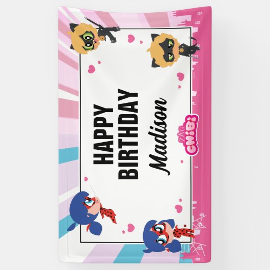 Miraculous Ladybug Birthday Banner (Vertikal)