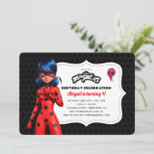 Miraculous Ladybug Birthday Einladung (Stehend Vorderseite)