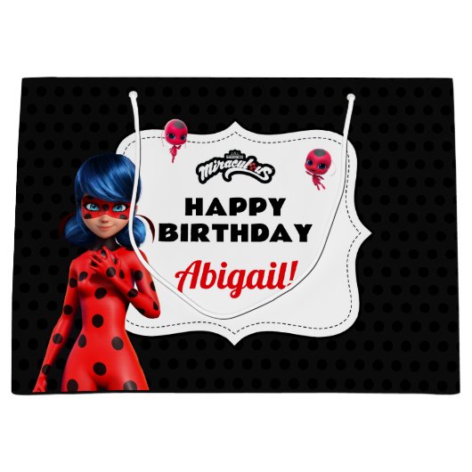 Miraculous Ladybug Birthday Große Geschenktüte (Vorderseite)