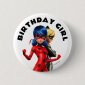Miraculous Ladybug & Cat Noir Birthday Button (Vorderseite)