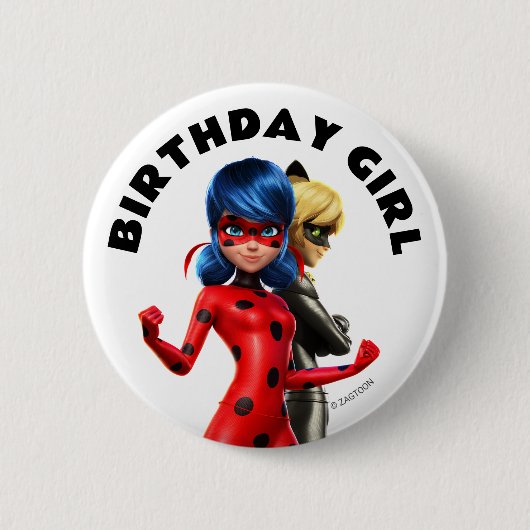 Miraculous Ladybug & Cat Noir Birthday Button (Vorderseite)