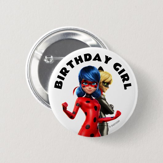 Miraculous Ladybug & Cat Noir Birthday Button (Vorne & Hinten)