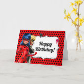 Miraculous Ladybug & Cat Noir Birthday Karte (Gelbe Blume)