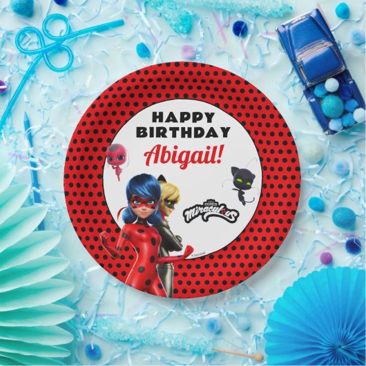Miraculous Ladybug & Cat Noir Birthday Pappteller (Party)