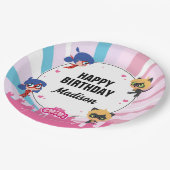 Miraculous Ladybug & Cat Noir Birthday Pappteller (Schrägansicht)
